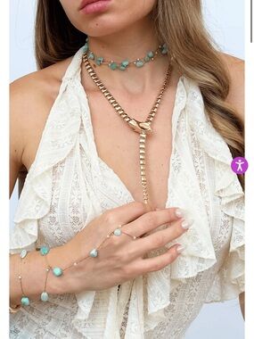 Petit Moments Snake Chain Necklace Gold BRAND NEW Trendy Festival